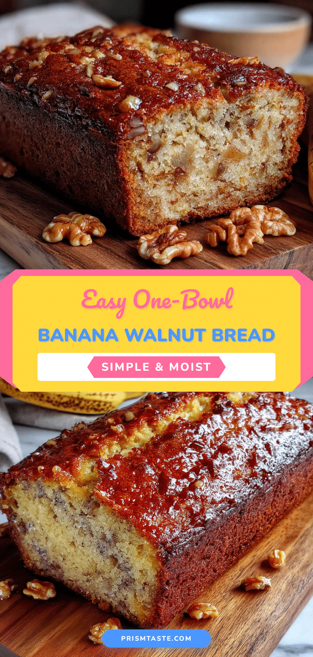 one-bowl banana bread with walnuts recipe