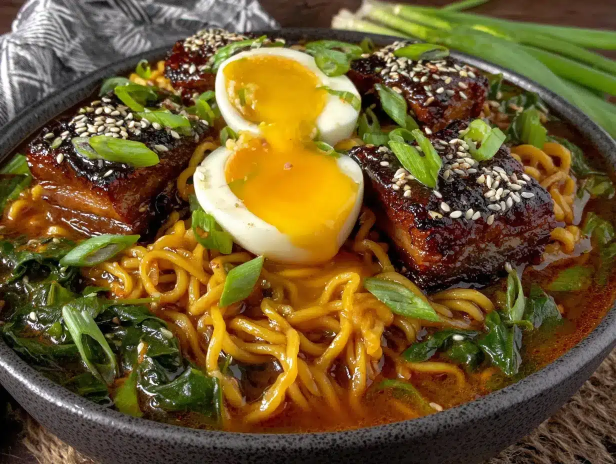 one-pot ramen with soft egg preparation steps
