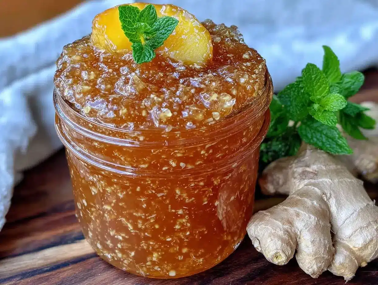 peach ginger freezer jam preparation steps