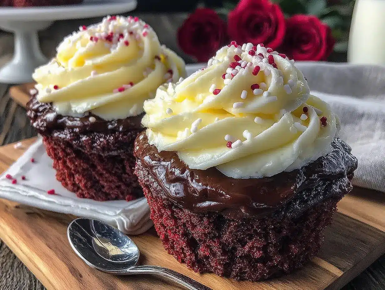 perfect red velvet heart-shaped cupcakes for valentines day preparation steps