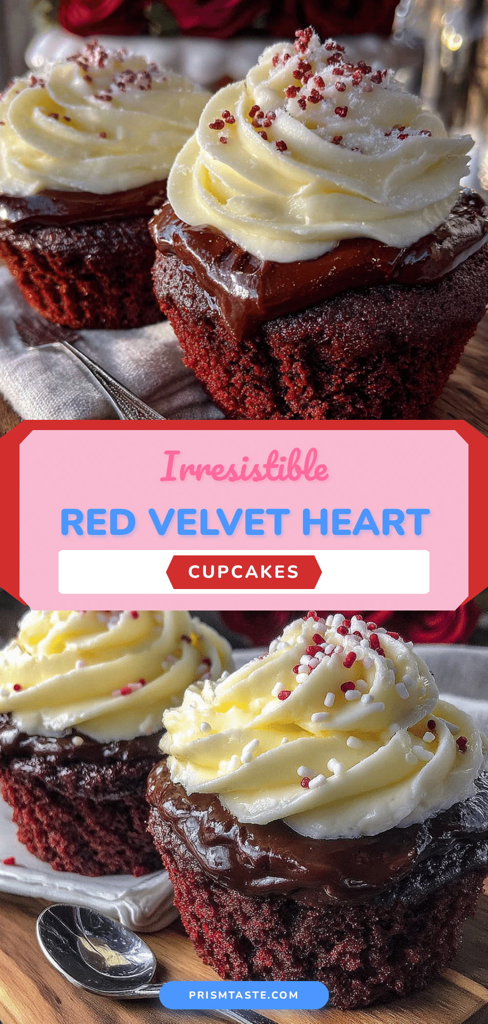 perfect red velvet heart-shaped cupcakes for valentines day recipe