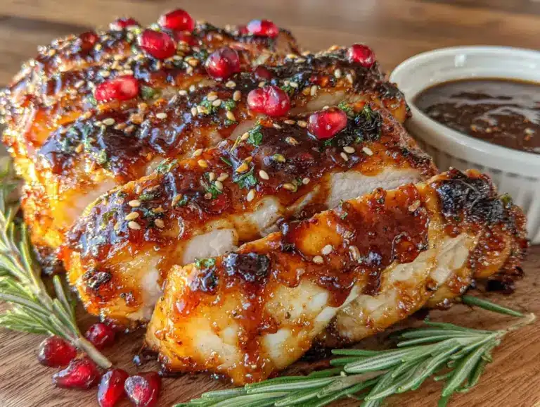 pomegranate molasses glazed turkey breast - featured image