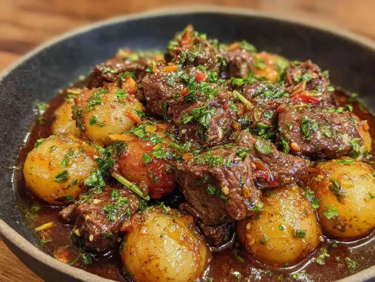poor mans beef and potato stew preparation steps