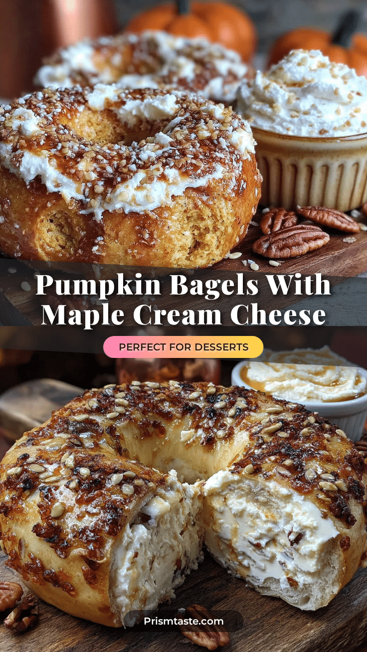 pumpkin bagels with maple cream cheese recipe
