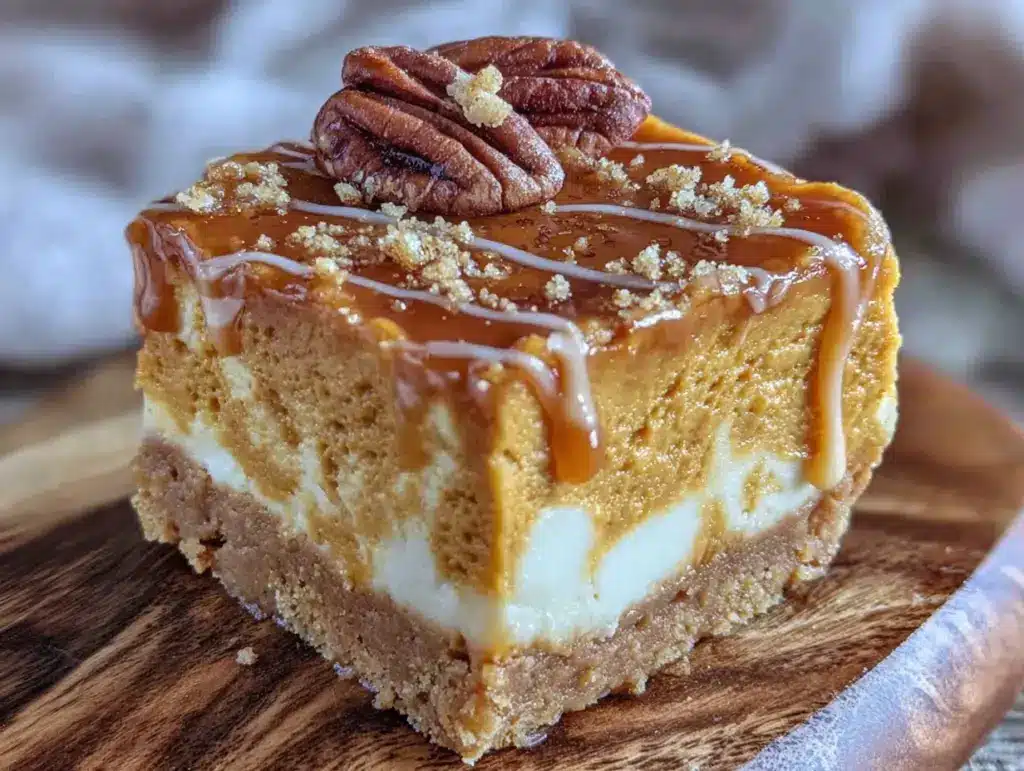pumpkin cheesecake bars - featured image