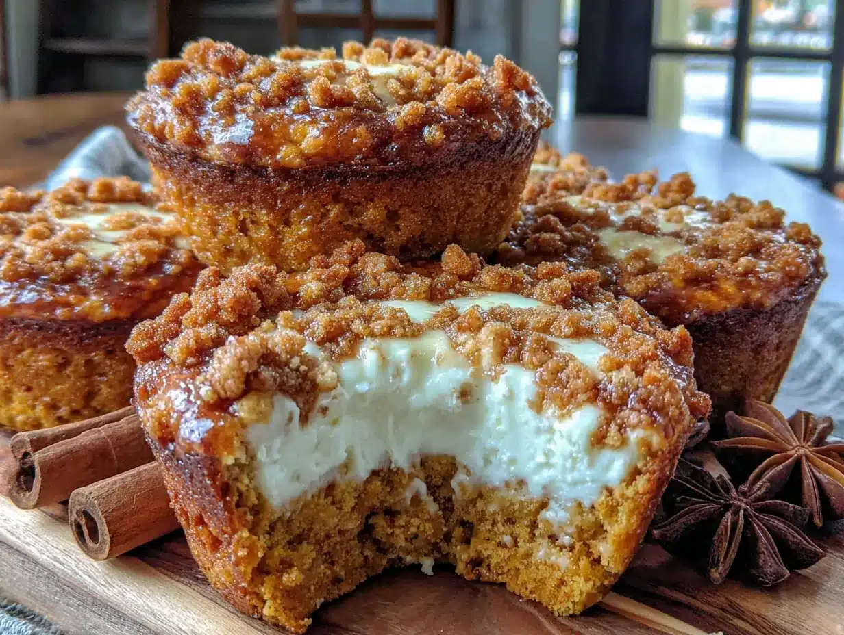 pumpkin cheesecake muffins preparation steps
