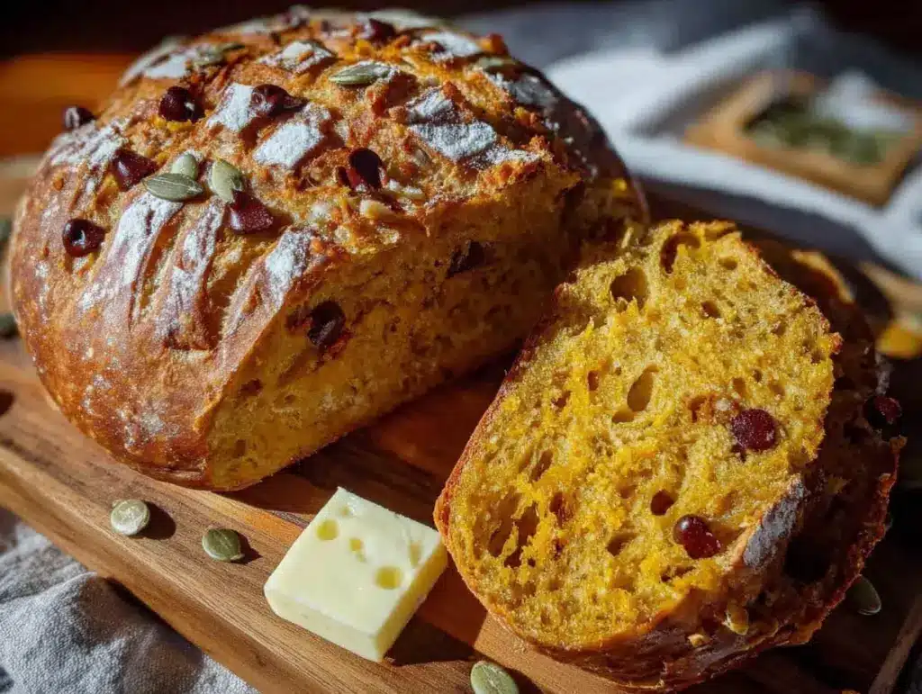 pumpkin chocolate chip sourdough bread - featured image