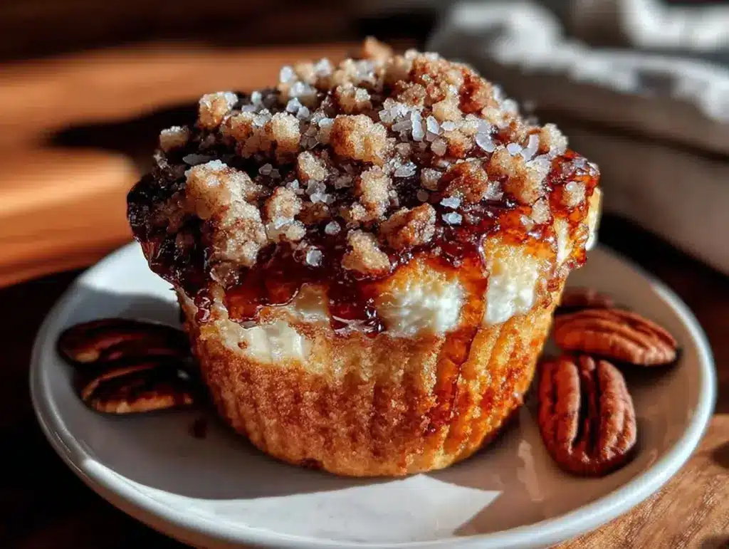 pumpkin cream cheese streusel muffins - featured image