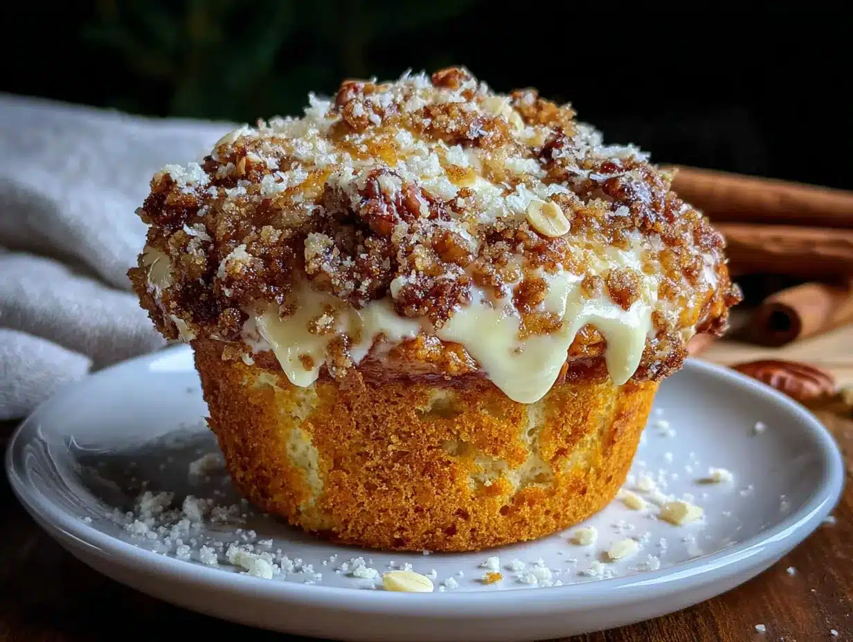 pumpkin cream cheese streusel muffins preparation steps