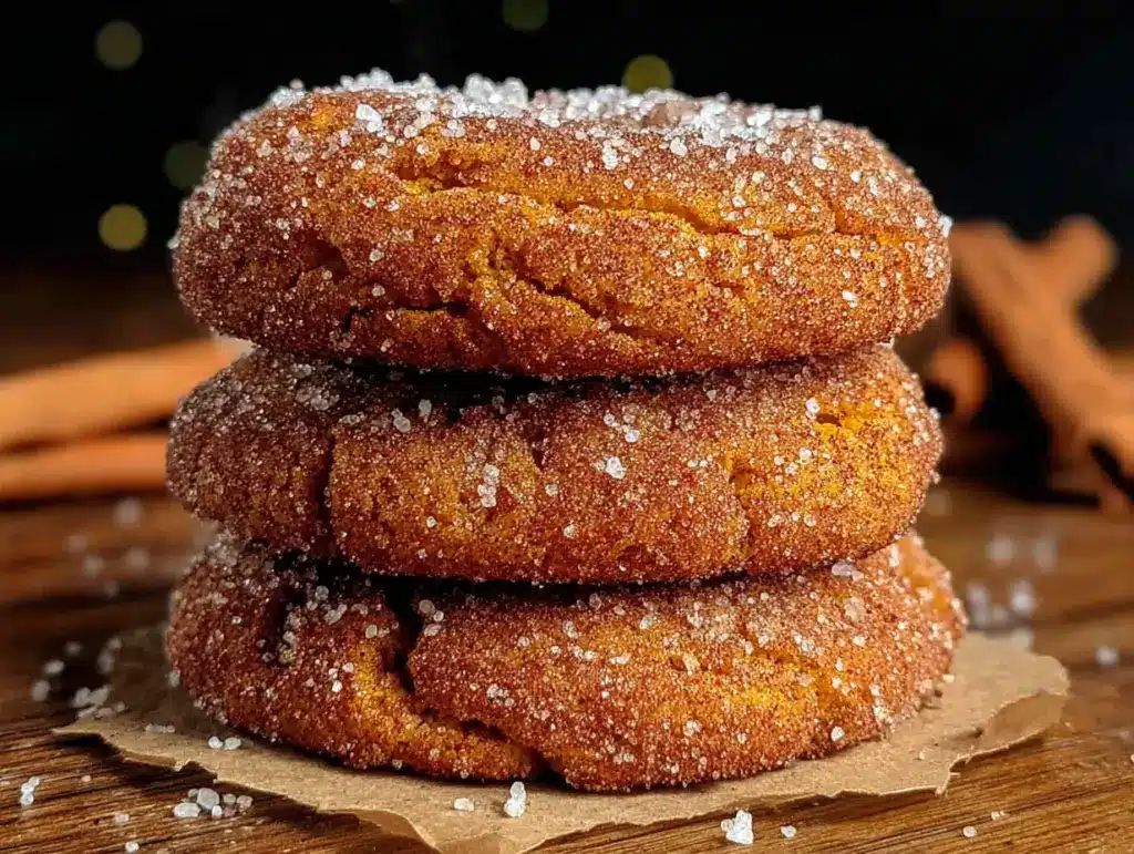 pumpkin snickerdoodle cookies - featured image