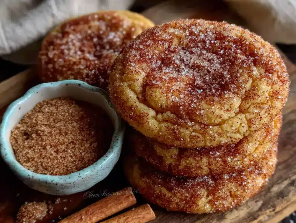 pumpkin snickerdoodle cookies - featured image