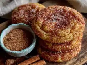 pumpkin snickerdoodle cookies - featured image