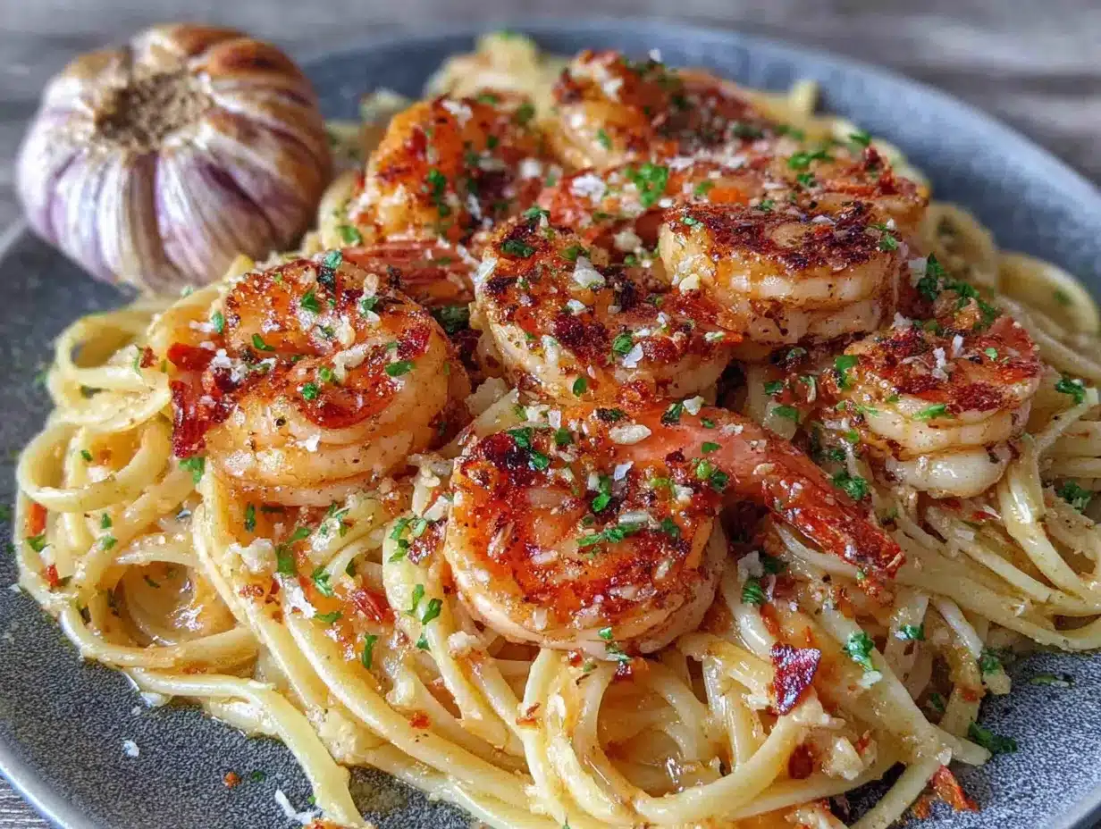 quick garlic butter shrimp pasta in 15 minutes preparation steps