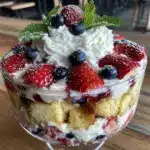 red white and blue berry trifle - featured image