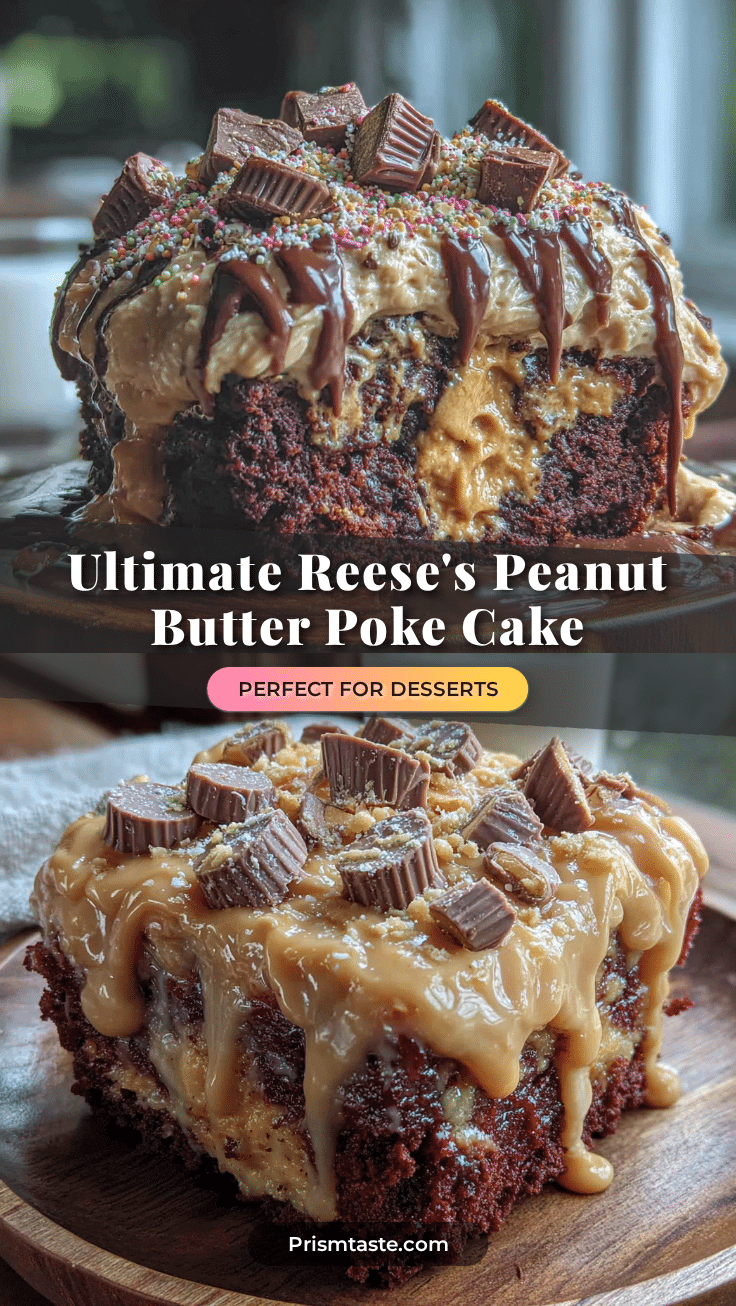 Reeses Peanut Butter Poke Cake recipe