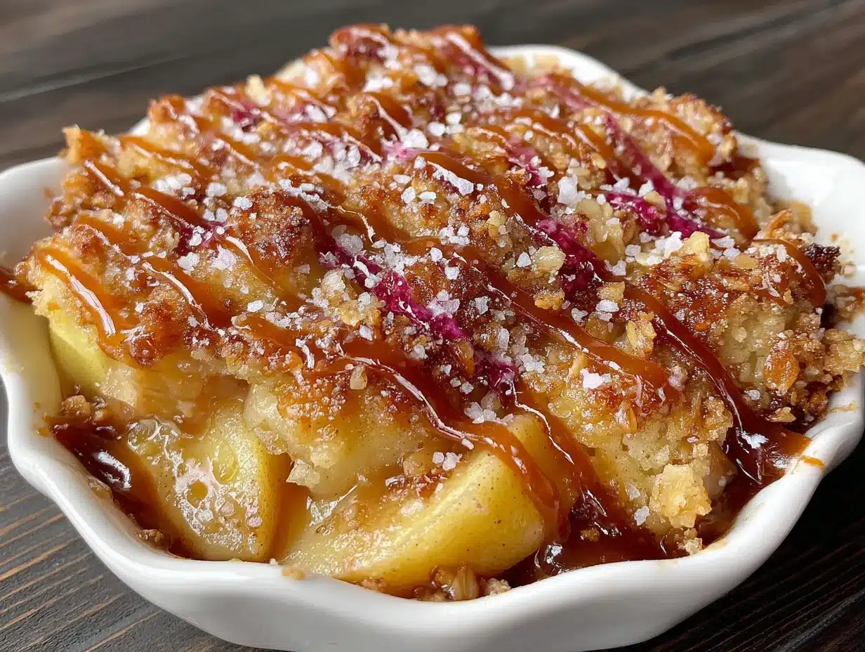 Salted Caramel Apple Crisp preparation steps