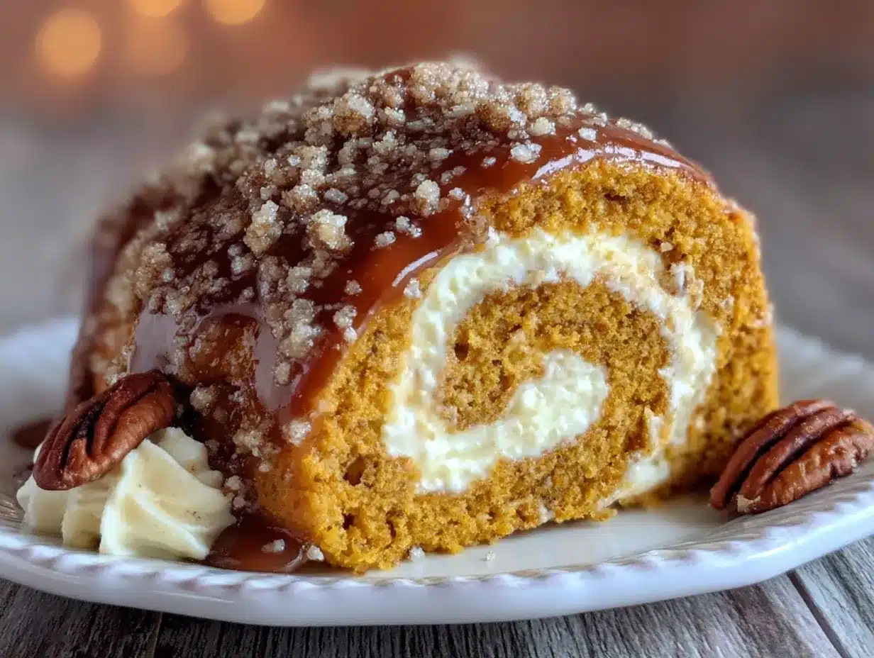 Salted Caramel Pumpkin Roll preparation steps