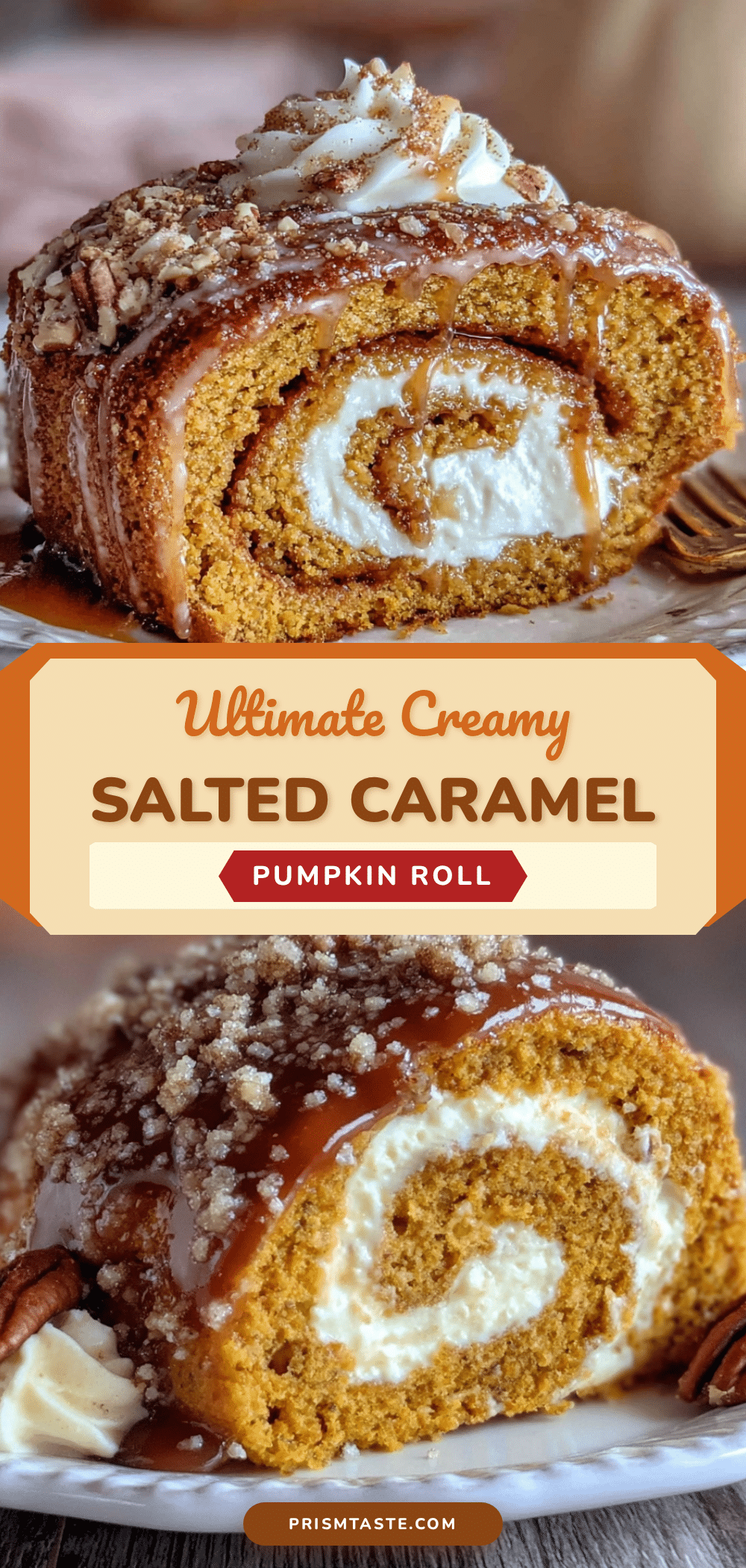 Salted Caramel Pumpkin Roll recipe