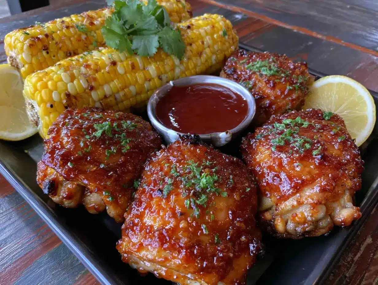 Sheet-pan BBQ chicken thighs preparation steps