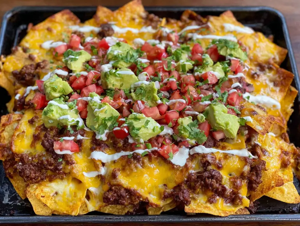 sheet pan nachos for a crowd - featured image