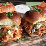 slow cooker buffalo chicken sliders - featured image