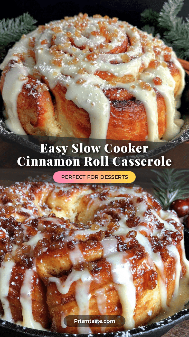 slow cooker cinnamon roll casserole recipe