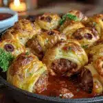 slow cooker mummy meatballs - featured image