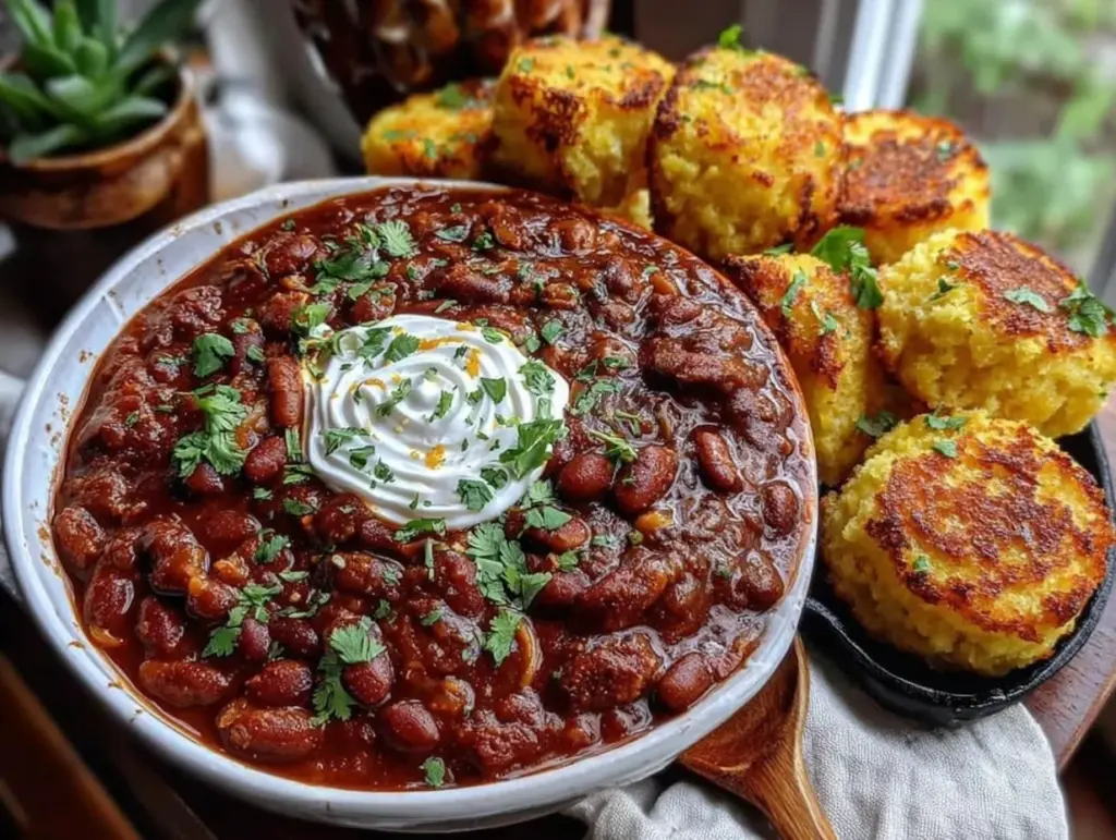 slow cooker three-bean chili - featured image