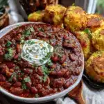 slow cooker three-bean chili - featured image