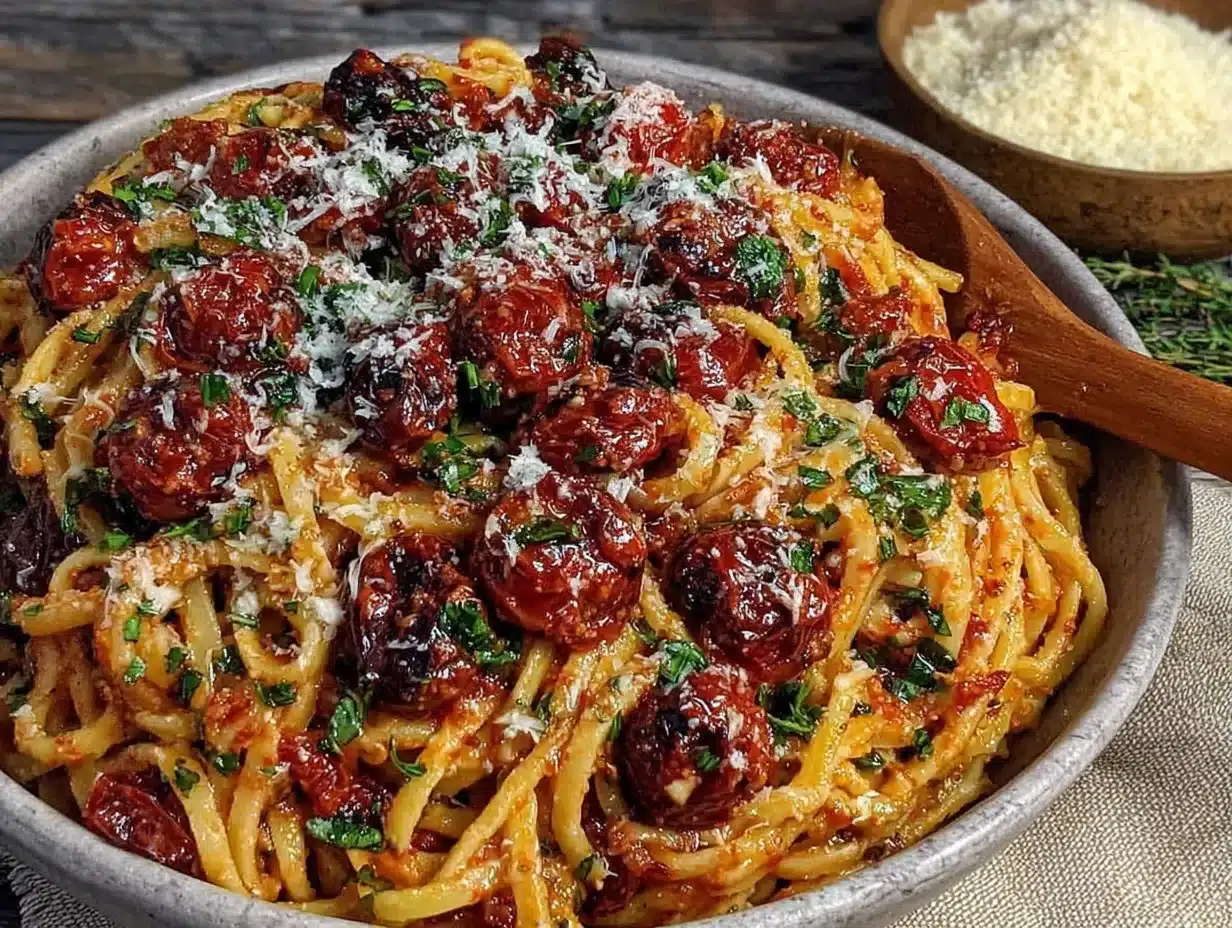 slow-roasted cherry tomato pasta sauce preparation steps