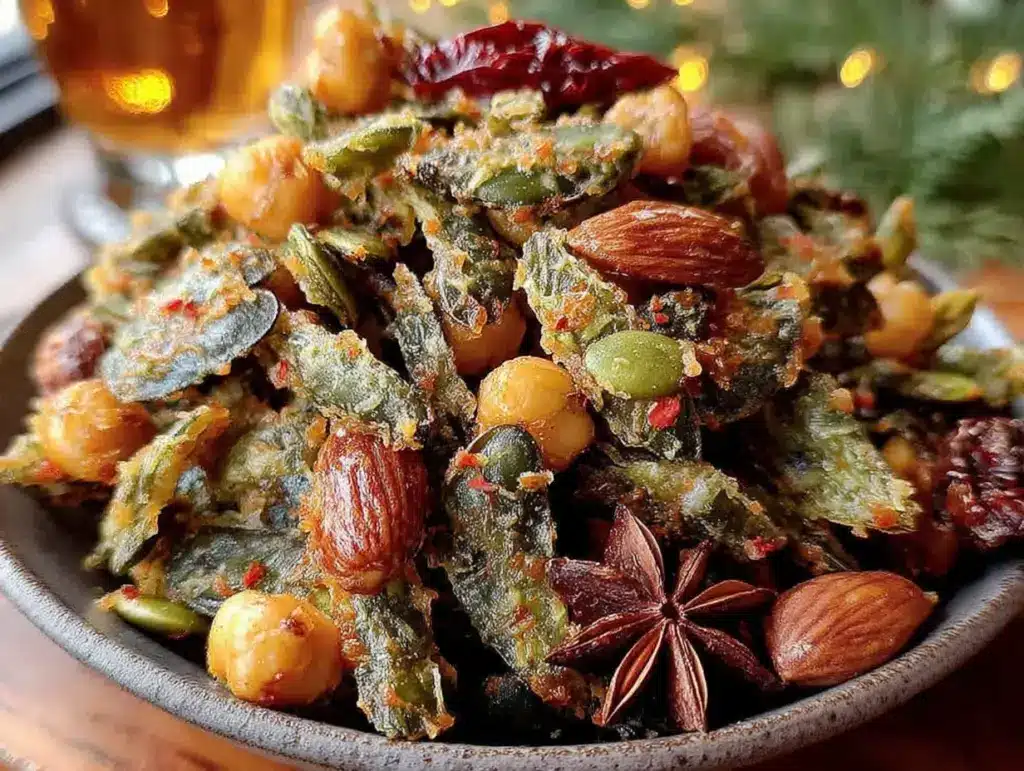 smoky roasted pumpkin seed snack mix - featured image
