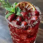 sparkling cranberry ginger mocktail - featured image