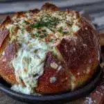 spider web spinach dip bread bowl - featured image