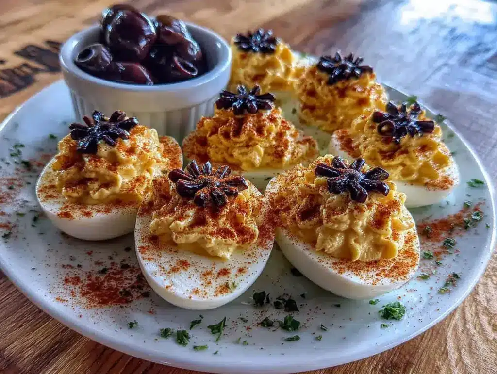 spooky deviled eggs - featured image