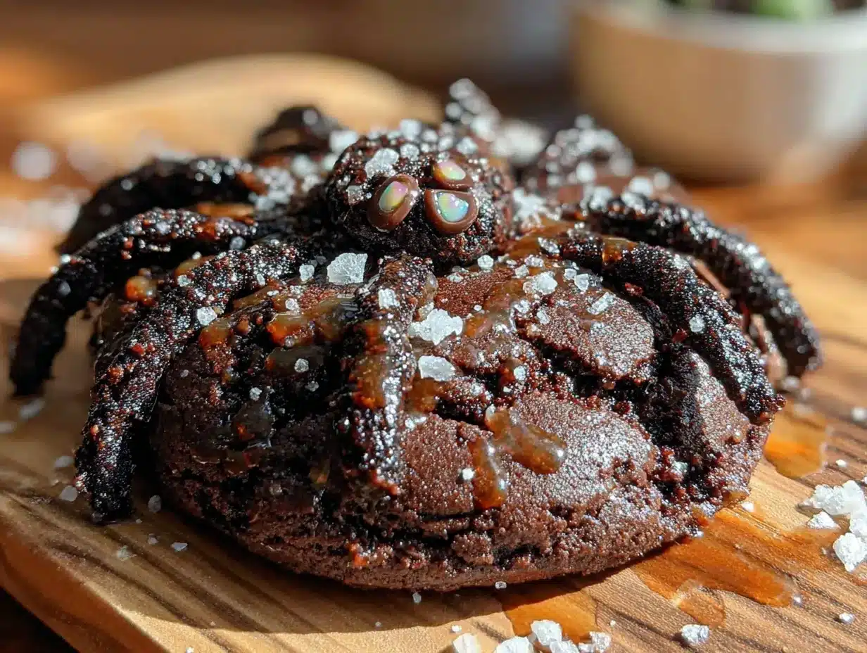 spooky spider cookies with crunchy chocolate legs preparation steps