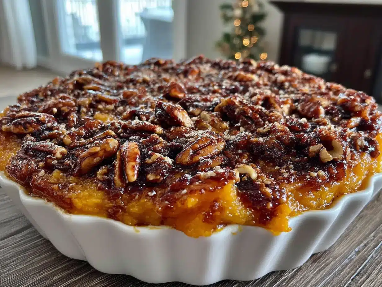 sweet potato casserole with pecan crumble preparation steps