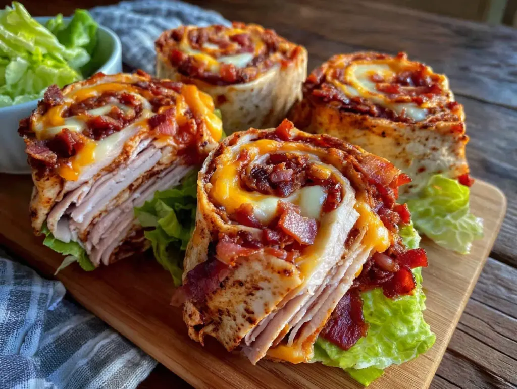 turkey and cheese pinwheel wraps - featured image