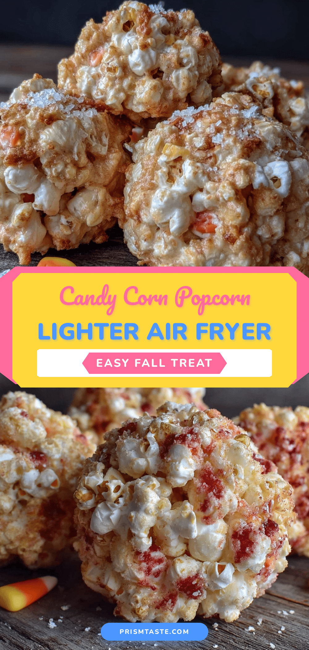 air fryer candy corn popcorn balls recipe