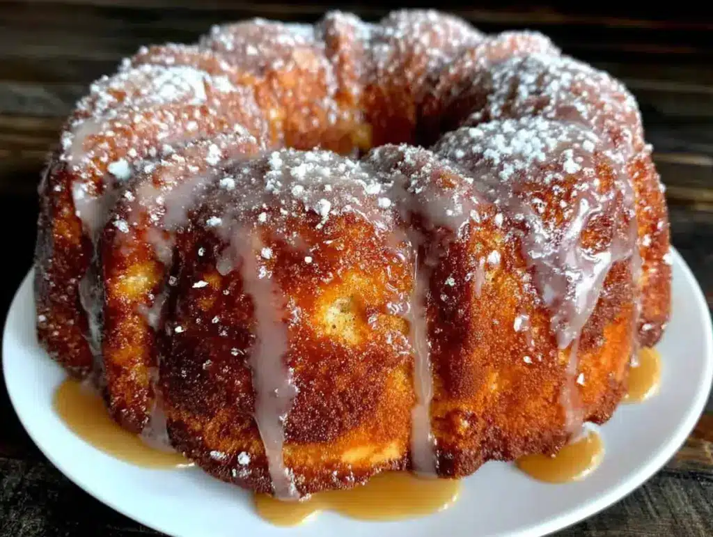 apple cider glazed donut cake - featured image