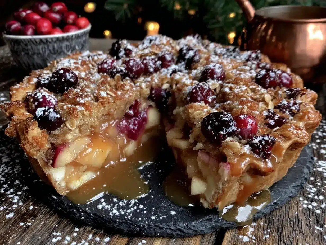 apple cranberry crumble pie preparation steps