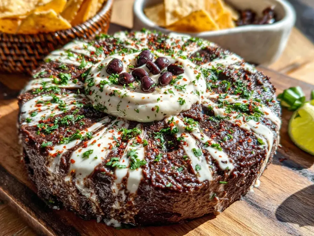 black bean spider web dip - featured image