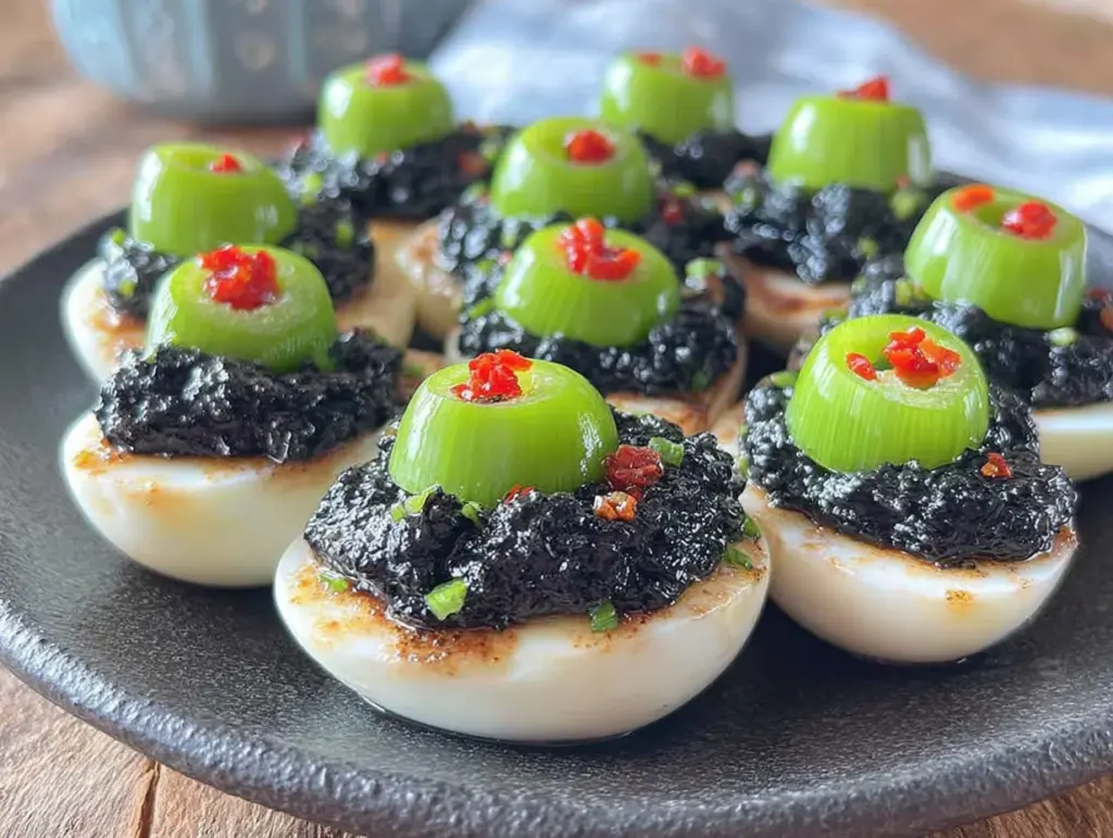 black cat deviled eggs - featured image