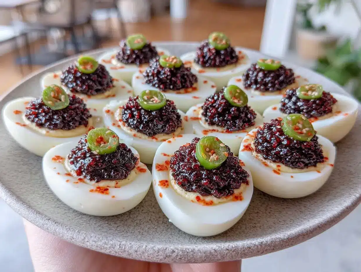 black cat deviled eggs preparation steps