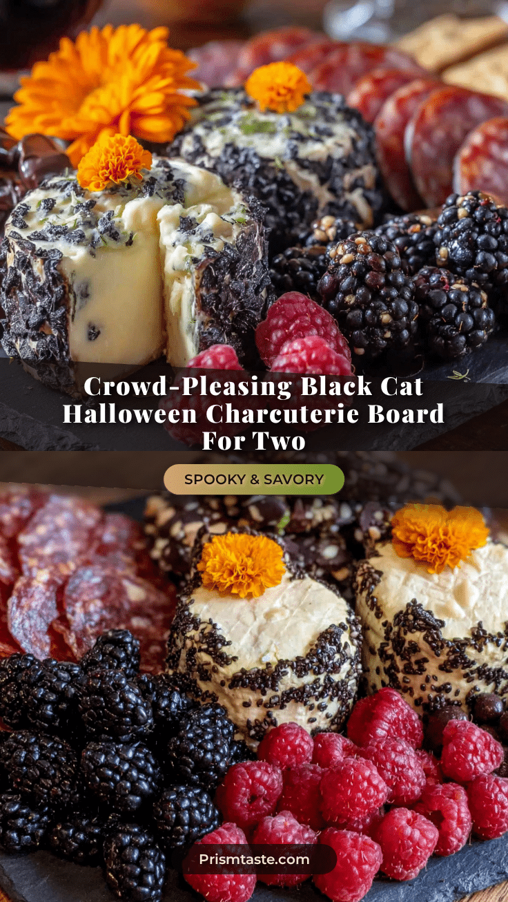 black cat halloween charcuterie board for two recipe