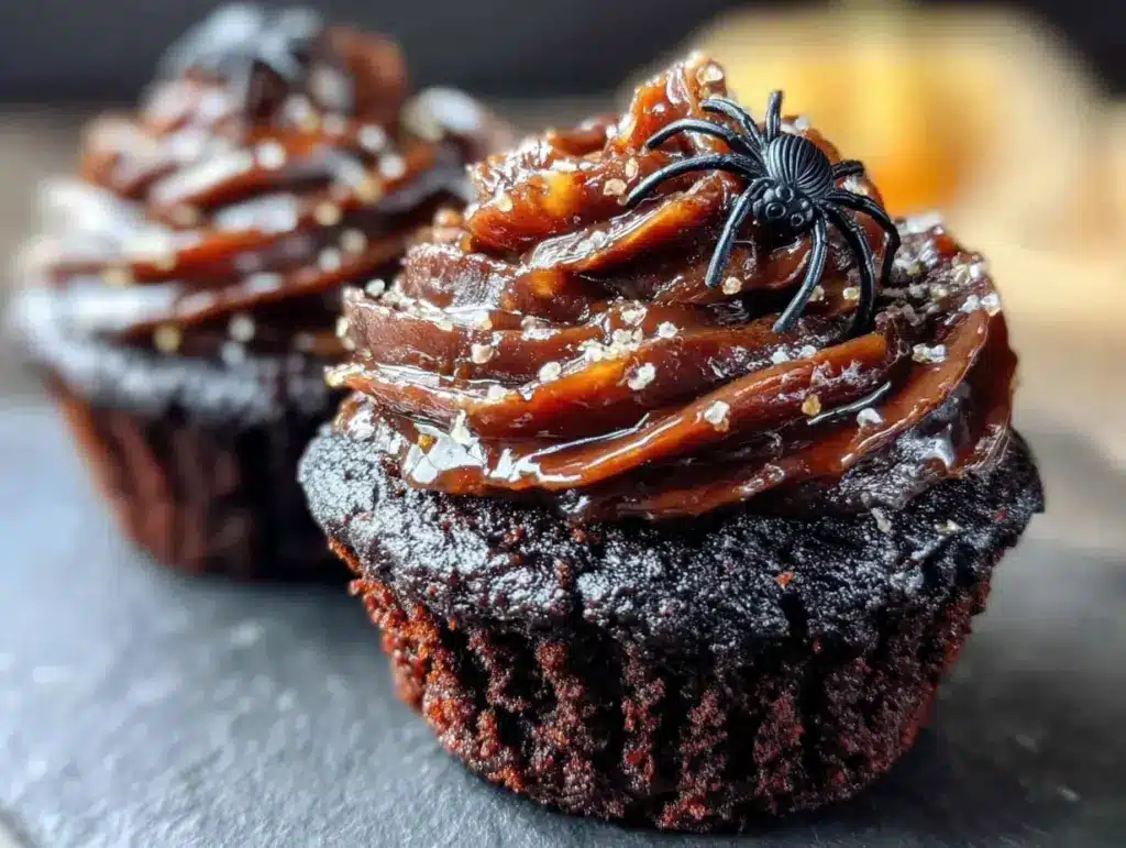 black sesame halloween cupcakes - featured image