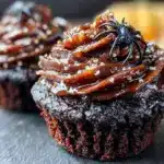 black sesame halloween cupcakes - featured image