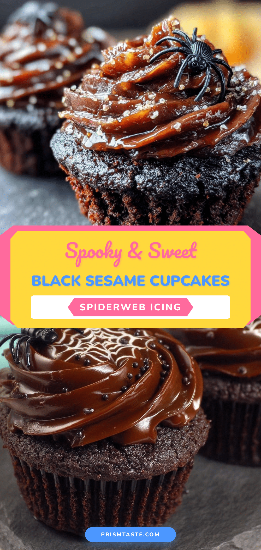 black sesame halloween cupcakes recipe