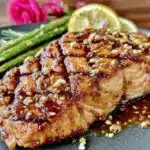 brown sugar bourbon glazed salmon - featured image