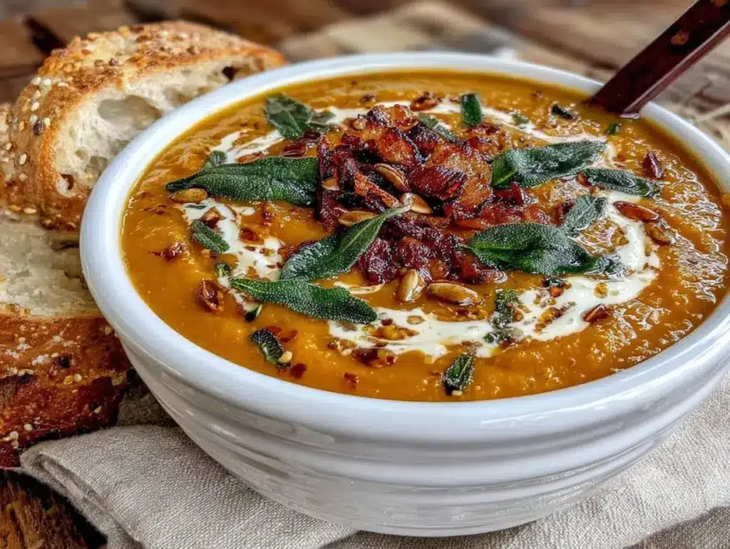 butternut squash sage soup - featured image