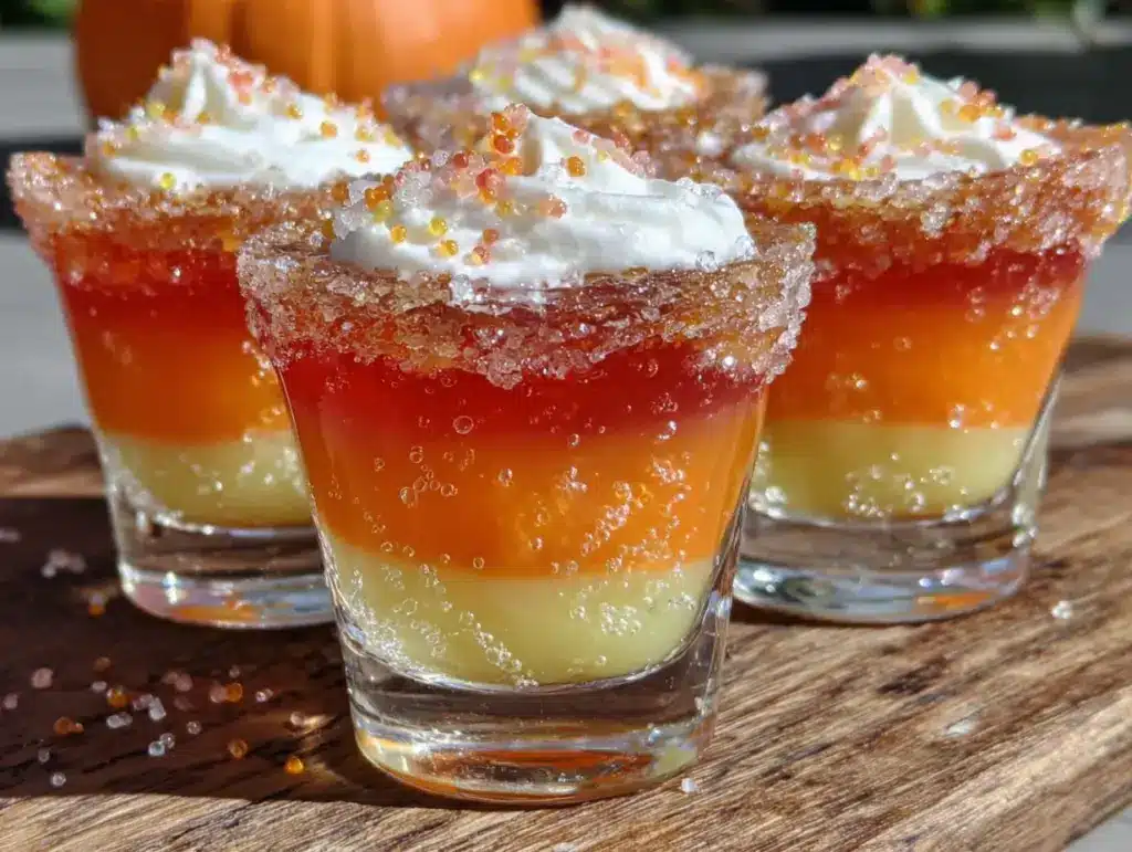 candy corn jello shots - featured image